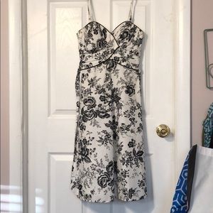 White and black floral WHBM dress